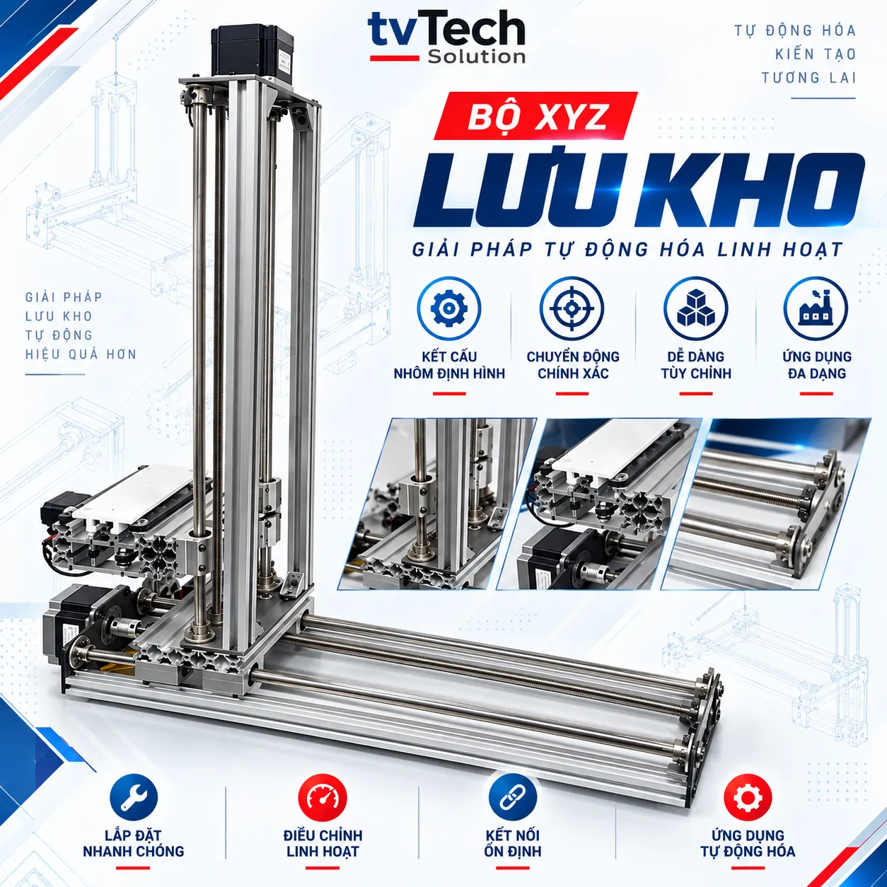 Phần cứng Bộ Trục XYZ Lưu Kho Mô Hình Tự Động Hóa