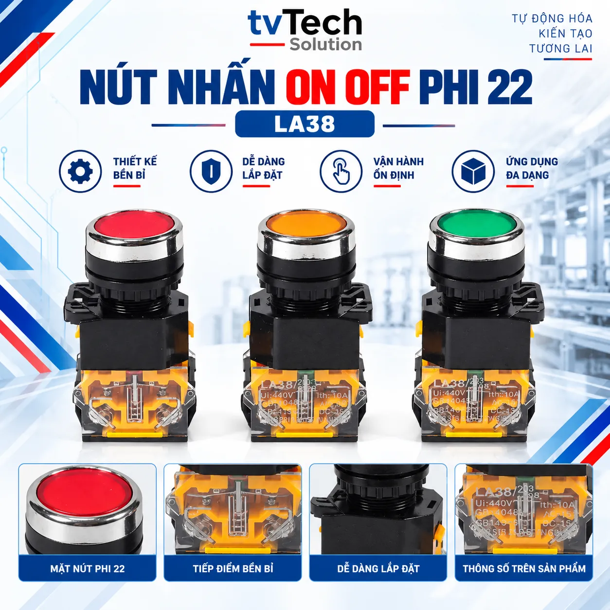 Nút nhấn nhả LA38-11 - LA38