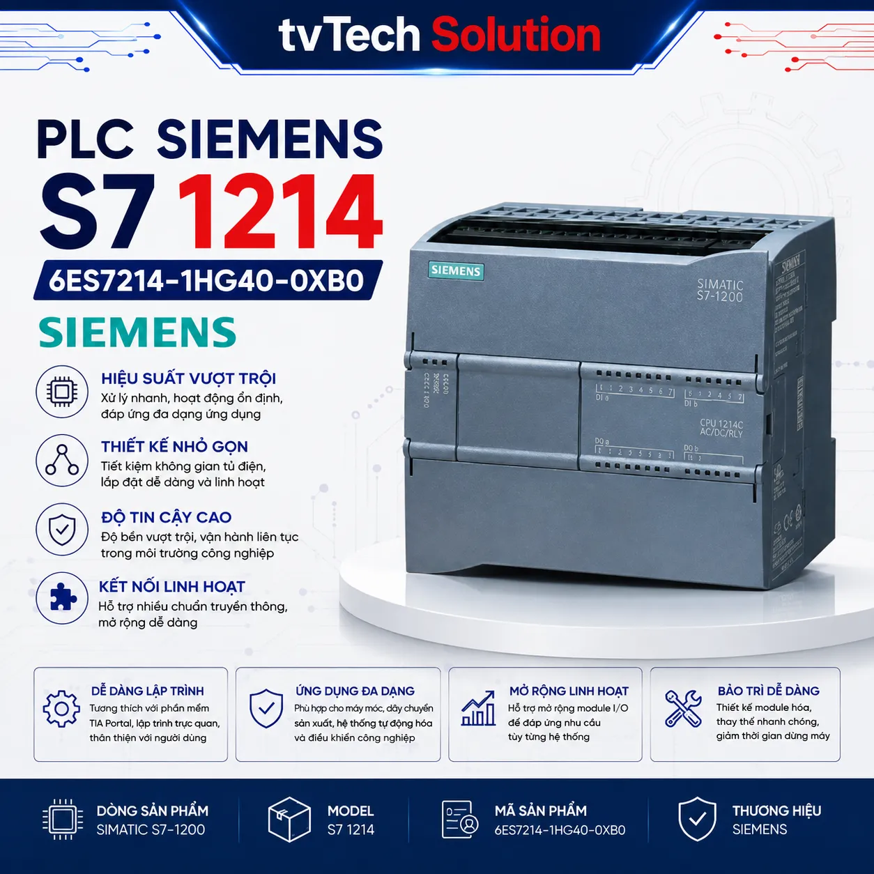 DỊCH VỤ THUÊ PLC Siemens S7-1200 CPU 1214C DC/DC/RELAY Like New