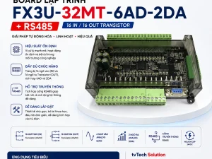 Board lập trình FX3U-32MT-6AD-2DA + RS485 (16 in / 16 out Transistor)
