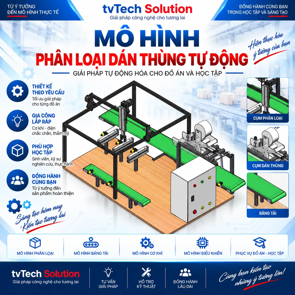 Mô Hình Phân Loại Dán Thùng Tự Động  - Tự Động Hóa Chuyên Nghiệp
