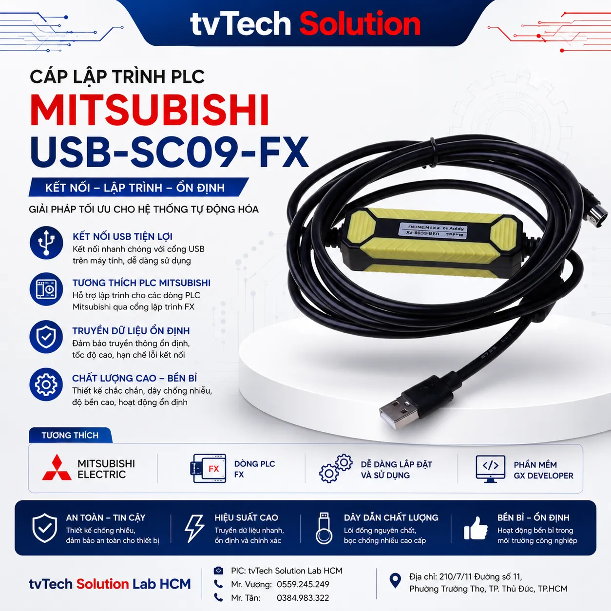 CÁP LẬP TRÌNH PLC MITSUBISHI USB-SC09-FX