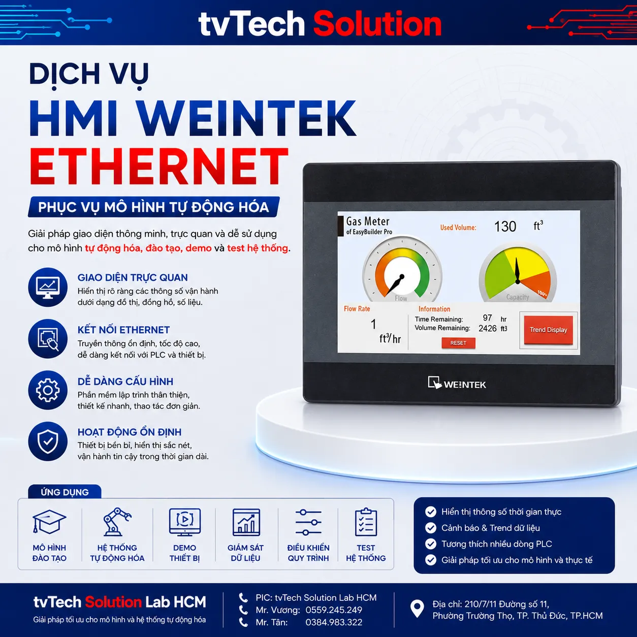 DỊCH VỤ HMI WEINTEK ETHERNET PHỤC VỤ MÔ HÌNH TỰ ĐỘNG HÓA