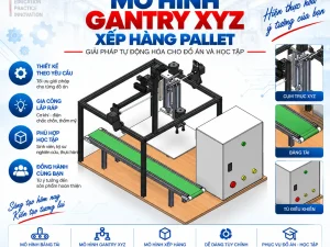 Mô Hình Gantry XYZ Phân Loại Xếp Hàng Pallet - Tự Động Hóa Chuyên Nghiệp