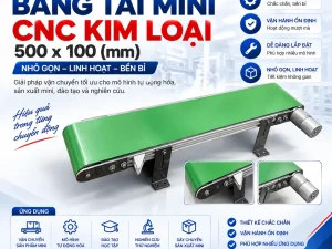 Băng Tải Mini CNC Kim Loại Kích Thước 500 x 100 (mm)