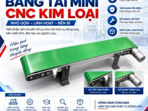 Băng Tải Mini CNC Kim Loại Kích Thước 500 x 80 (mm)