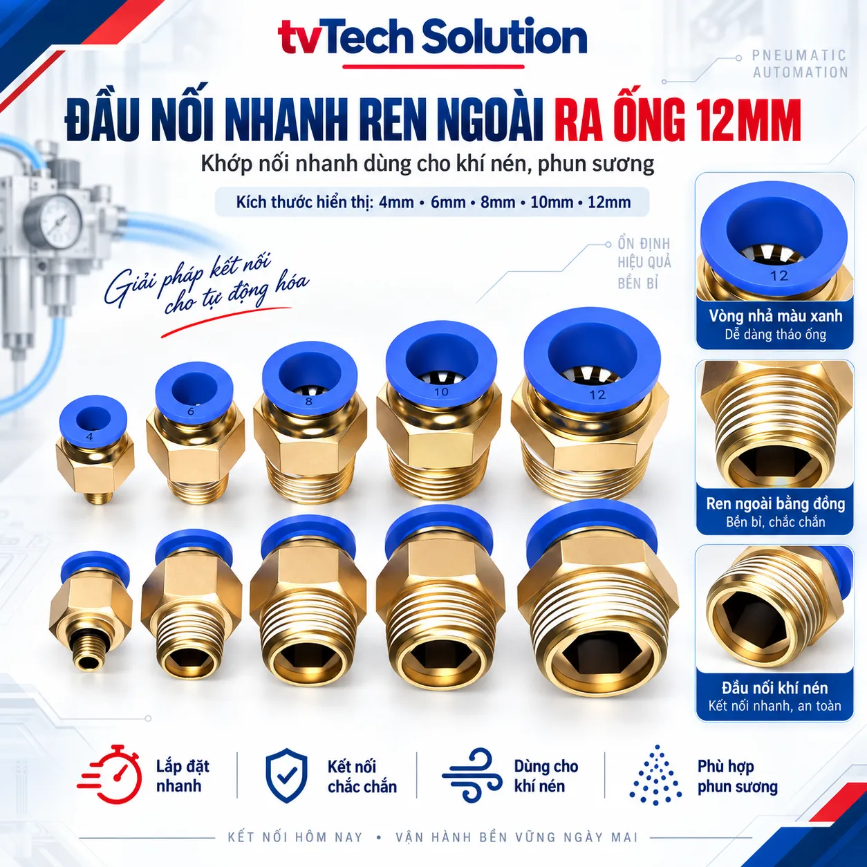 VAN TIẾT LƯU • VAN ĐIỀU CHỈNH LƯU LƯỢNG • PHỤ KIỆN KHÍ NÉN • THIẾT BỊ TỰ ĐỘNG HÓA - Ảnh 6