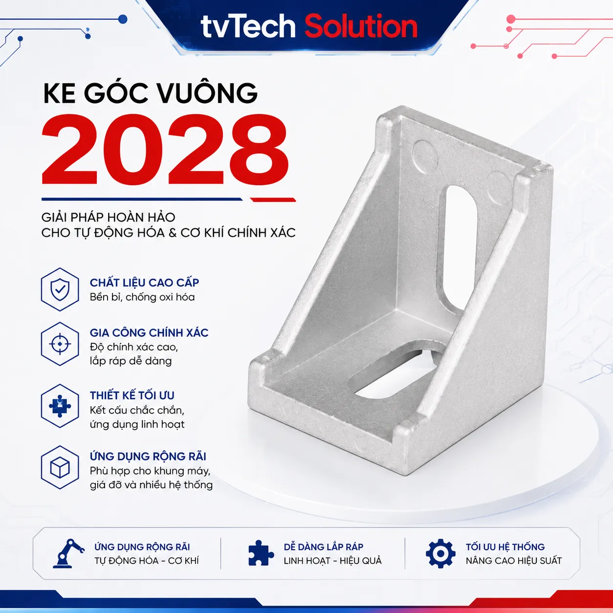 Ke Vuông Góc Cho Nhôm Định Hình 2020 Loại 2028