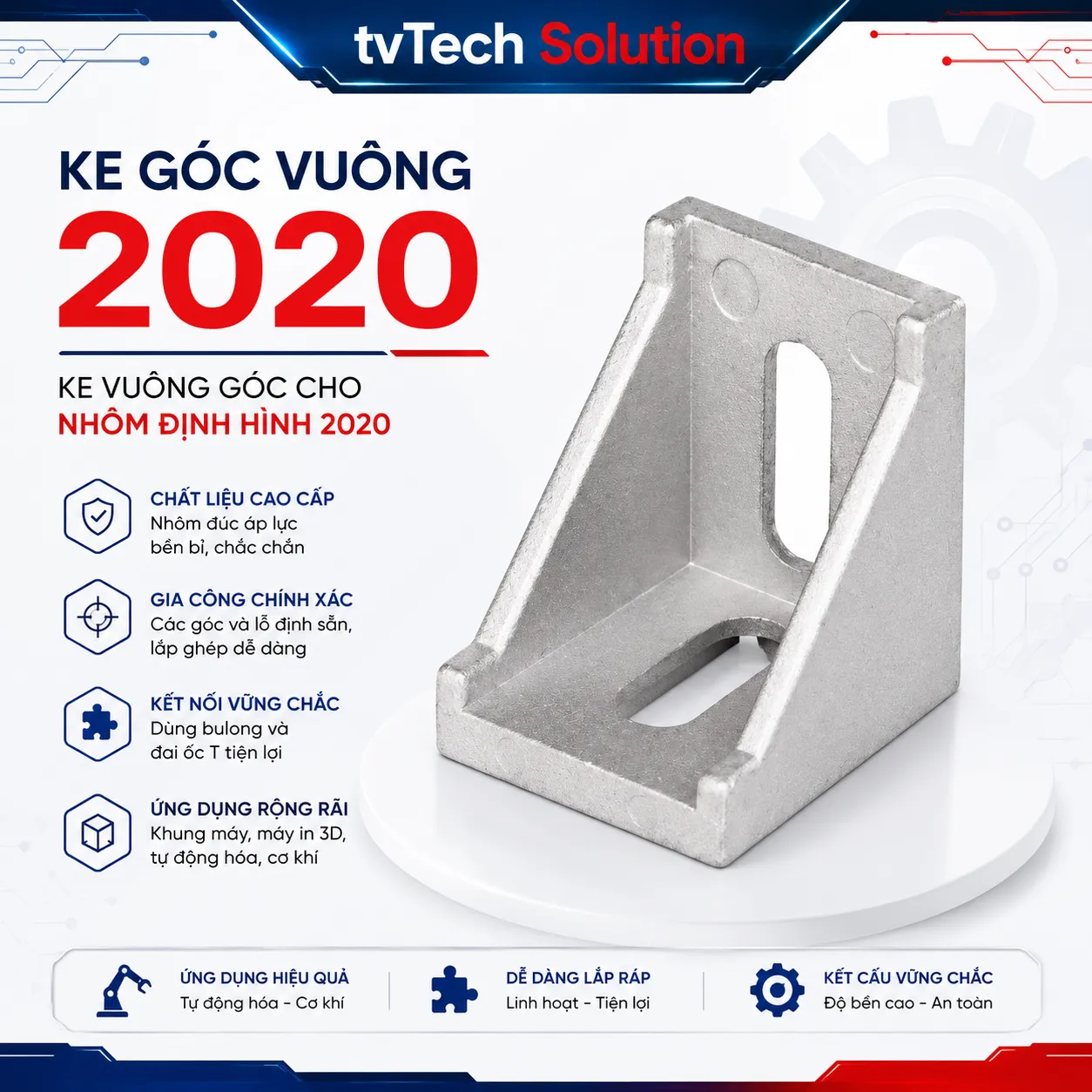 Ke Vuông Góc Cho Nhôm Định Hình 2020 Loại 2020