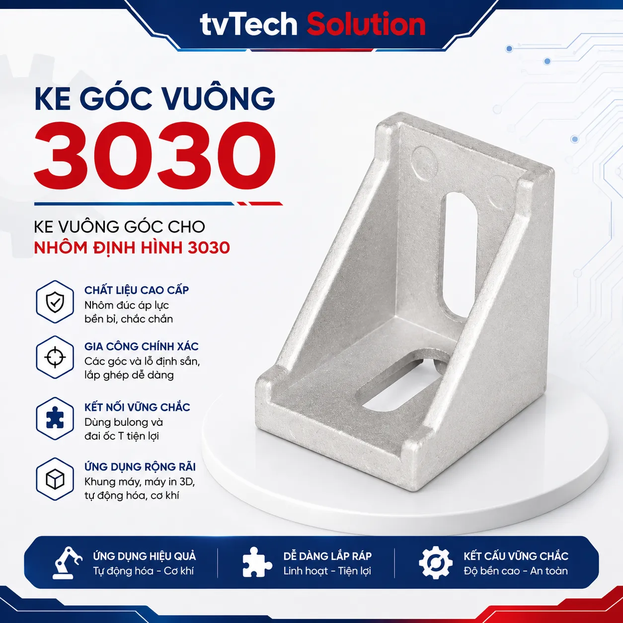 Ke Vuông Góc Cho Nhôm Định Hình 3030 Loại 3030