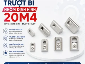 Trượt Bi Cho Nhôm Định Hình 2020, Kích Thước Lỗ M4 (20M4)