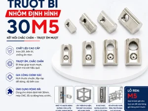 Trượt Bi Cho Nhôm Định Hình 3030, Kích Thước Lỗ M5 (30M5)