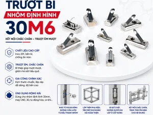 Trượt Bi Cho Nhôm Định Hình 3030, Kích Thước Lỗ M6 (30M6)
