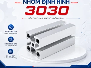 Thanh Nhôm 3030 EU | Nhôm Định Hình 30×30 Chuẩn Châu Âu