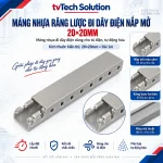 Máng Nhựa Răng Lược Đi Dây Điện Nắp Mở Màu Xám 20x20mm Dài 1m