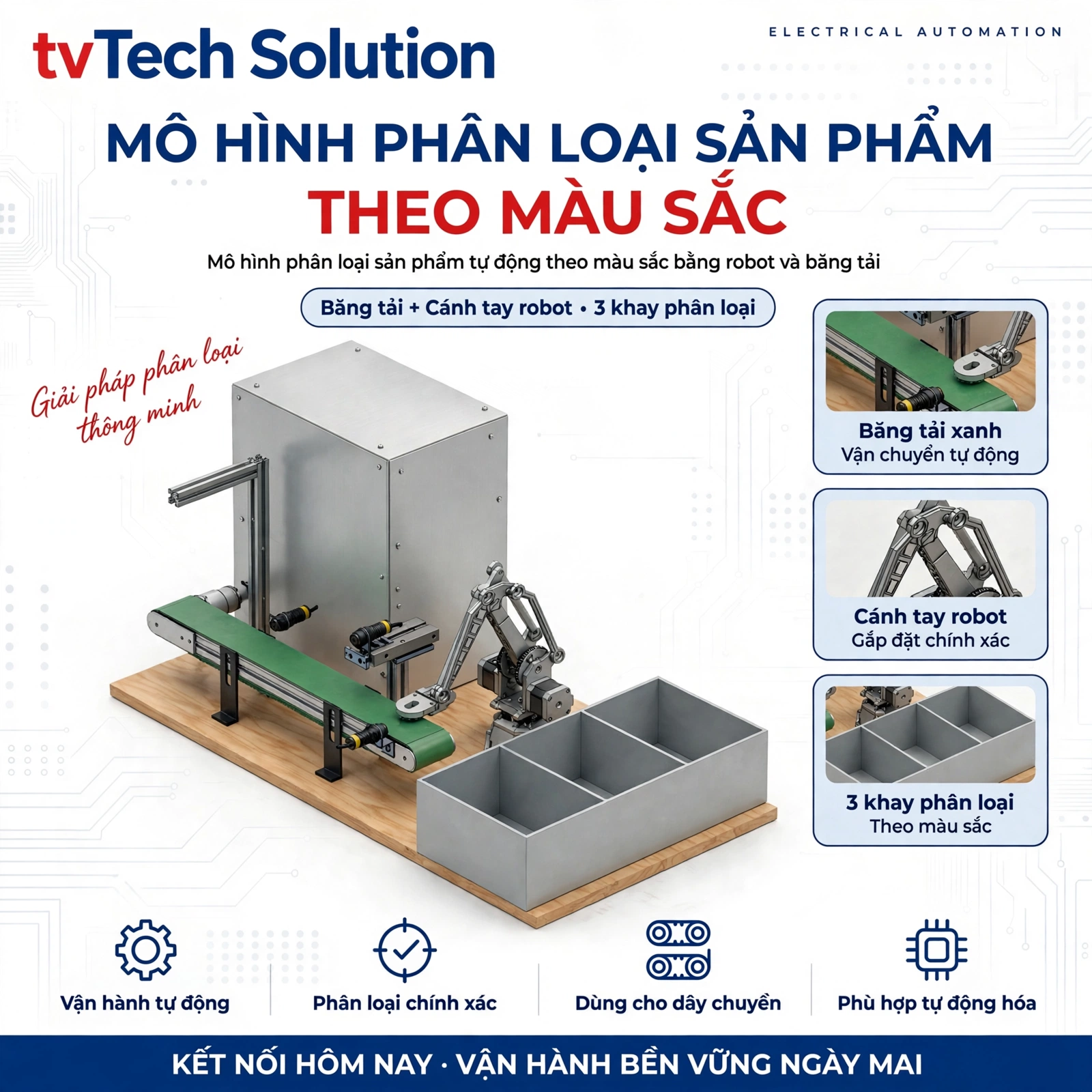 Mô Hình Robot Phân Loại Sản Phẩm Theo Màu Sắc